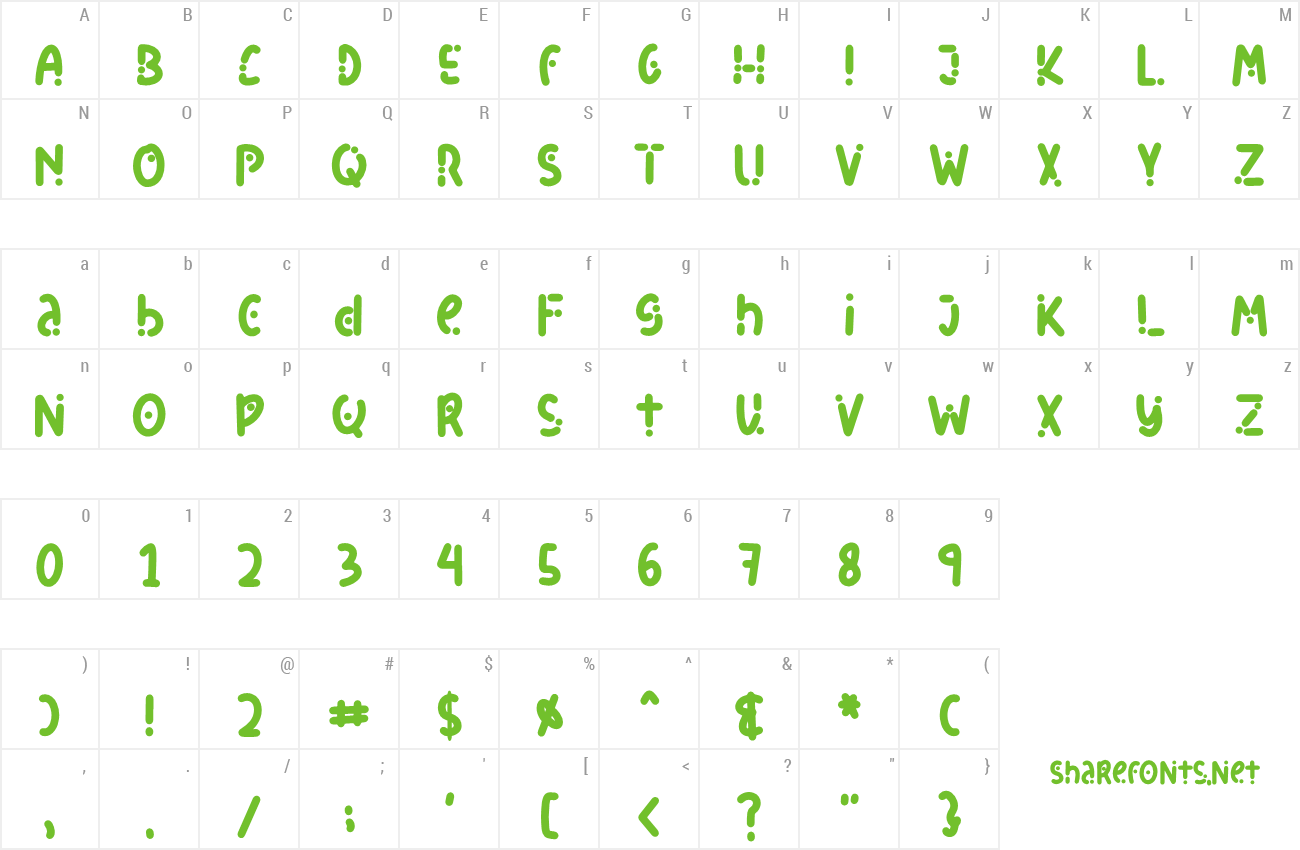 Font Rainbow Dot preview